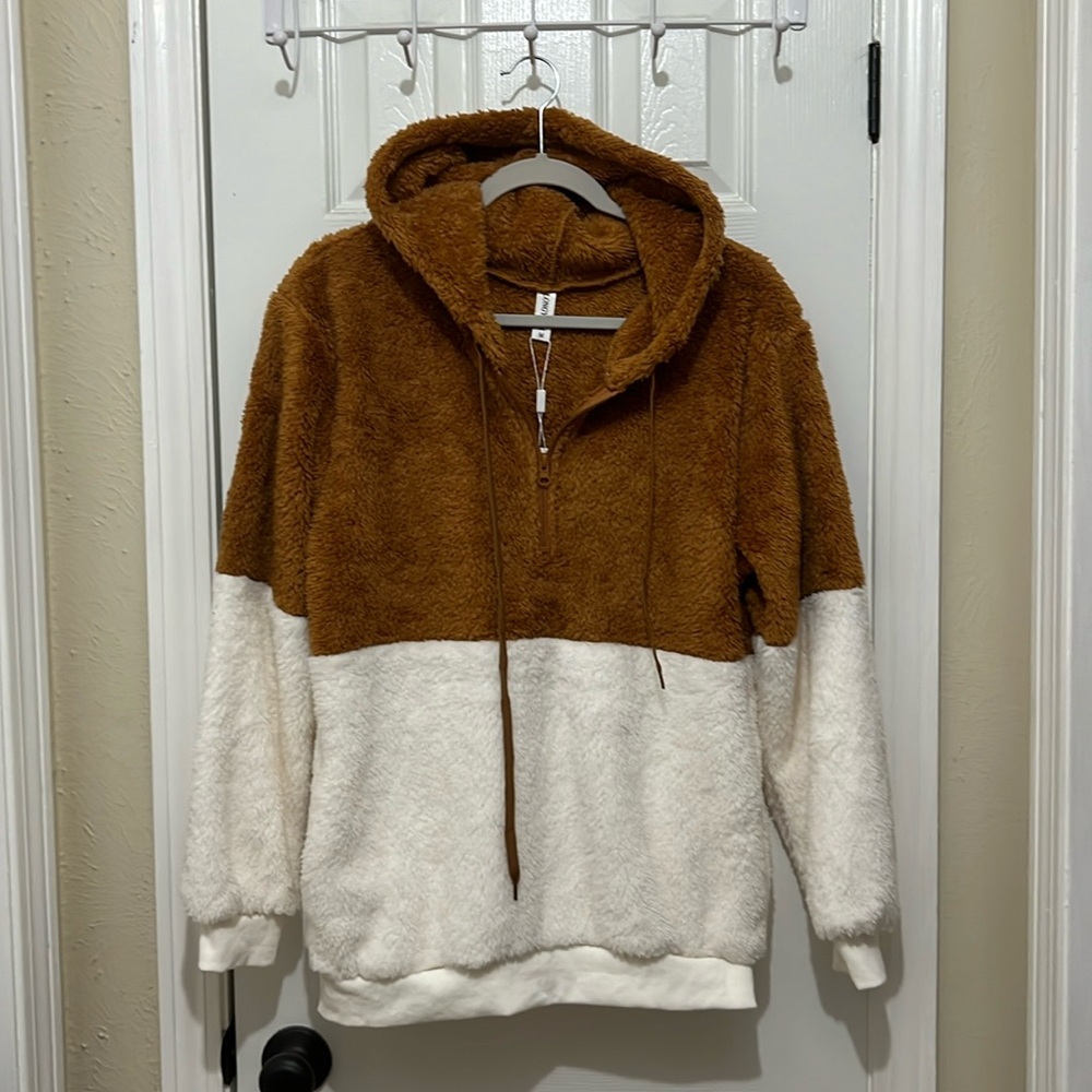 Quarter zip hoodie -warm, soft and fuzzy!
